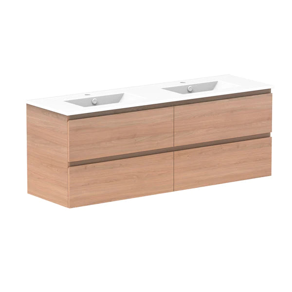 ADP Glacier All Drawer Twin Vanity With Ceramic Top - Pro