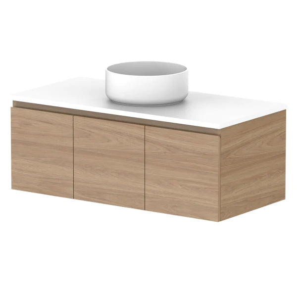 ADP Glacier Door and Drawer Slim Vanity with Solid Surface Top - Lite