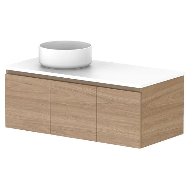 ADP Glacier Door and Drawer Slim Vanity with Solid Surface Top - Lite