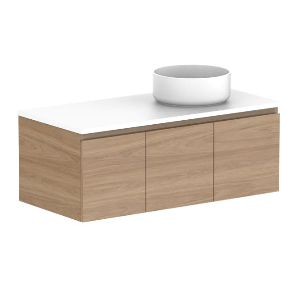 ADP Glacier Door and Drawer Slim Vanity with Solid Surface Top - Lite