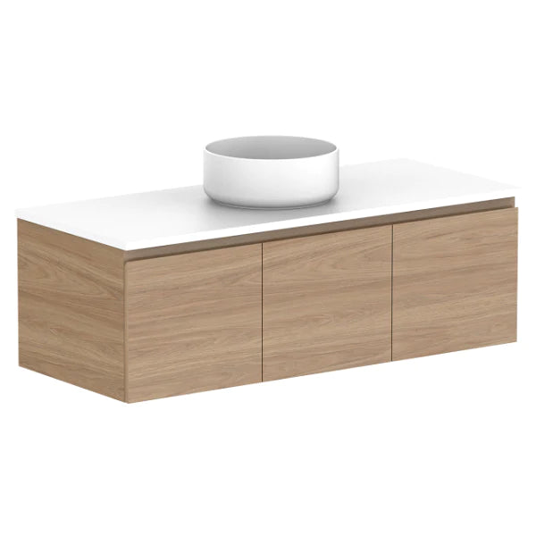 ADP Glacier Door and Drawer Slim Vanity with Solid Surface Top - Lite