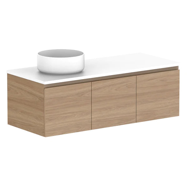 ADP Glacier Door and Drawer Slim Vanity with Solid Surface Top - Lite