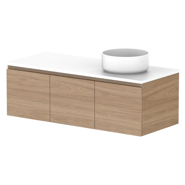 ADP Glacier Door and Drawer Slim Vanity with Solid Surface Top - Lite