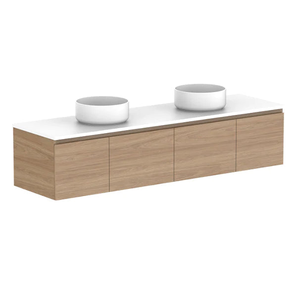 ADP Glacier Door and Drawer Slim Vanity with Solid Surface Top - Lite