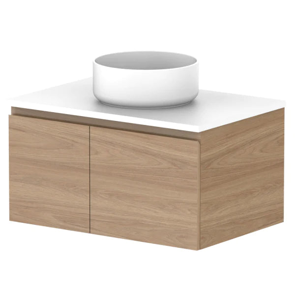 ADP Glacier Door and Drawer Slim Vanity with Solid Surface Top - Lite