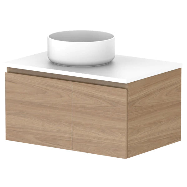 ADP Glacier Door and Drawer Slim Vanity with Solid Surface Top - Lite