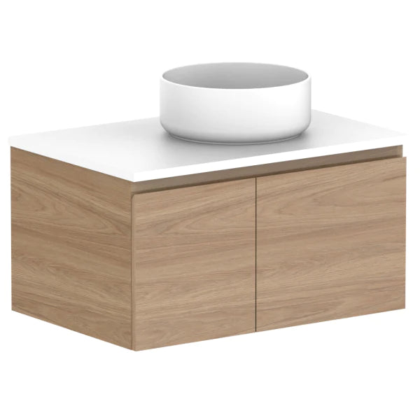 ADP Glacier Door and Drawer Slim Vanity with Solid Surface Top - Pro