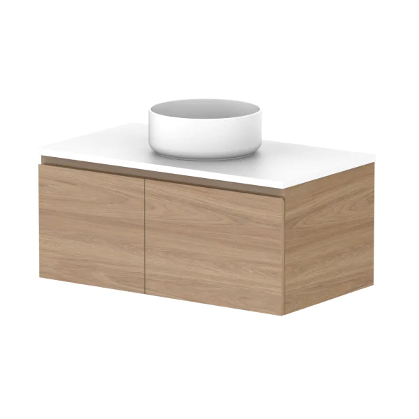 ADP Glacier Door and Drawer Slim Vanity with Solid Surface Top - Lite