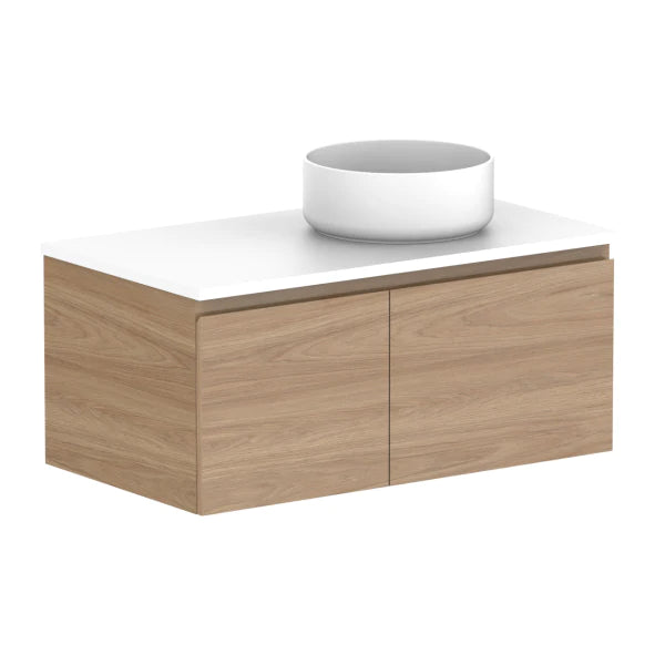 ADP Glacier Door and Drawer Slim Vanity with Solid Surface Top - Lite