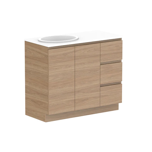 ADP Glacier Door and Drawer Trio Vanity with Solid Surface Top - Pro