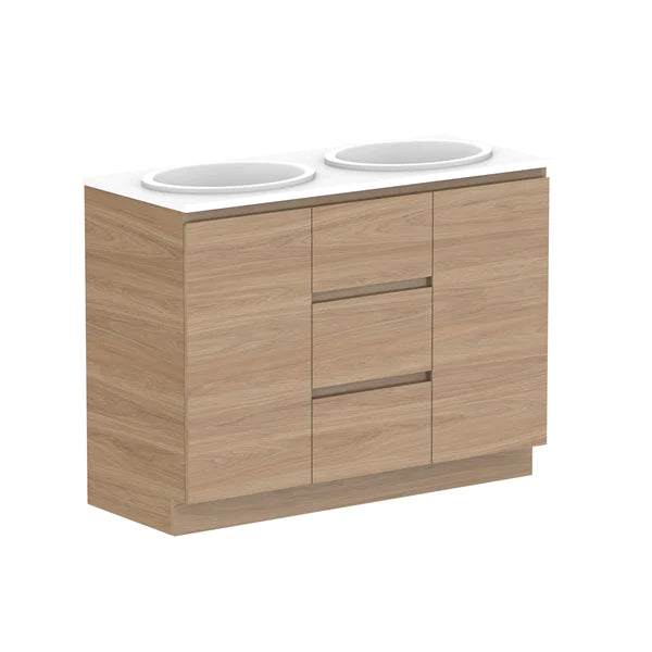 ADP Glacier Door and Drawer Trio Vanity with Solid Surface Top - Pro