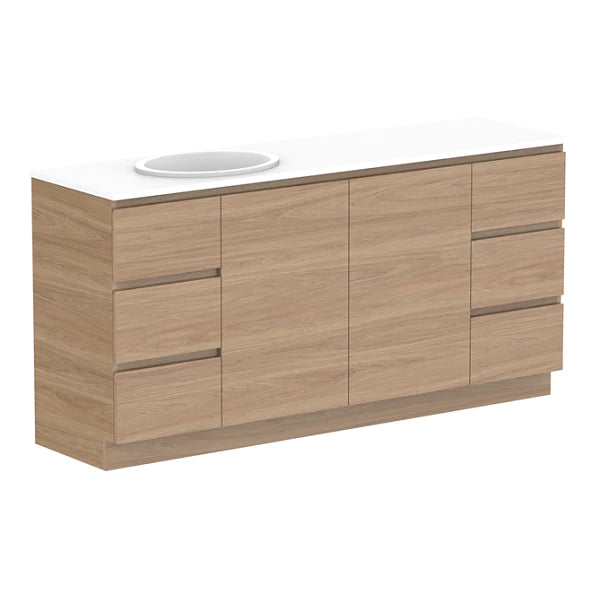 ADP Glacier Door and Drawer Trio Vanity with Solid Surface Top - Pro
