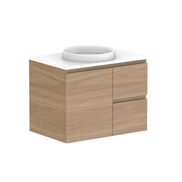 ADP Glacier Door and Drawer Twin Vanity with Solid Surface Top - Lite