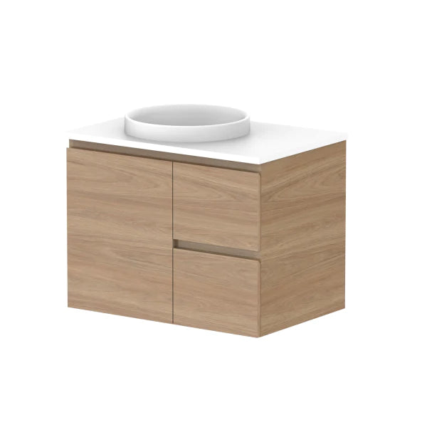 ADP Glacier Door and Drawer Twin Vanity with Solid Surface Top - Lite