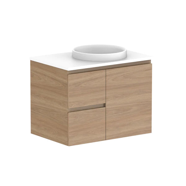 ADP Glacier Door and Drawer Twin Vanity with Solid Surface Top - Lite