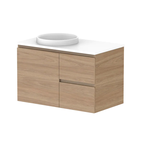 ADP Glacier Door and Drawer Twin Vanity with Solid Surface Top - Lite