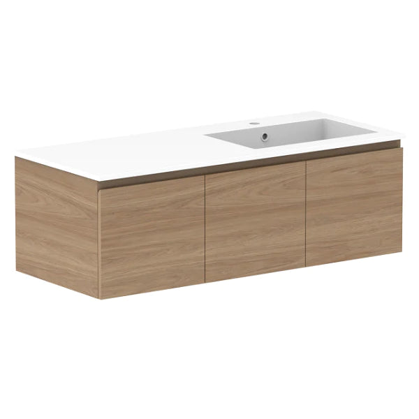 ADP Glacier Door and Drawer Slim Vanity With Cast Marble Top - Lite