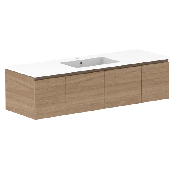 ADP Glacier Door and Drawer Slim Vanity With Cast Marble Top - Lite