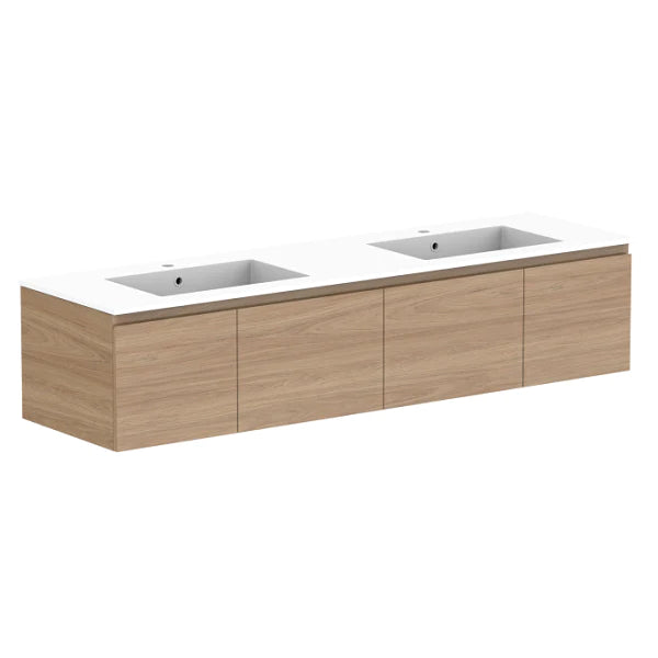 ADP Glacier Door and Drawer Slim Vanity With Cast Marble Top - Lite