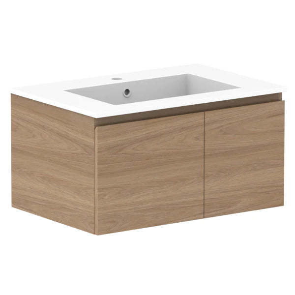 ADP Glacier Door and Drawer Slim Vanity With Cast Marble Top - Lite