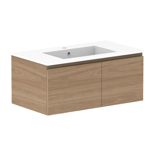 ADP Glacier Door and Drawer Slim Vanity With Cast Marble Top - Lite