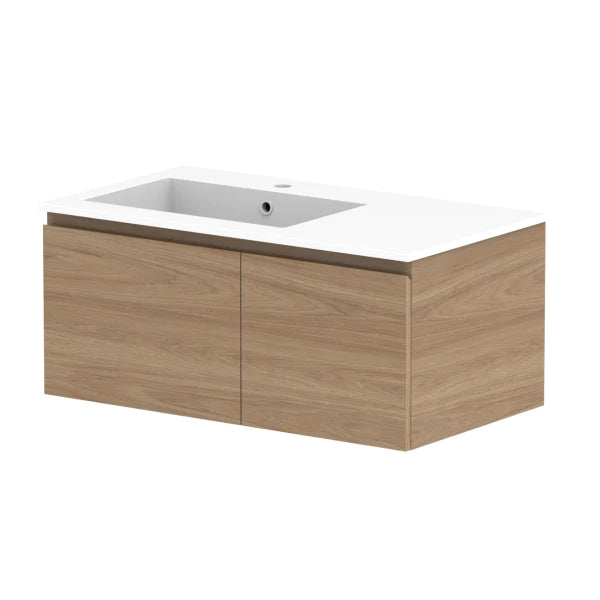 ADP Glacier Door and Drawer Slim Vanity With Cast Marble Top - Pro
