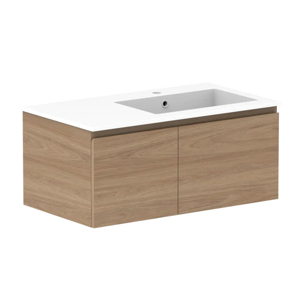 ADP Glacier Door and Drawer Slim Vanity With Cast Marble Top - Lite