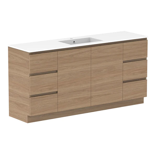 ADP Glacier Door and Drawer Trio Vanity with Cast Marble Top - Pro