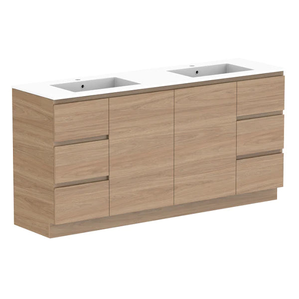 ADP Glacier Door and Drawer Trio Vanity with Cast Marble Top - Pro