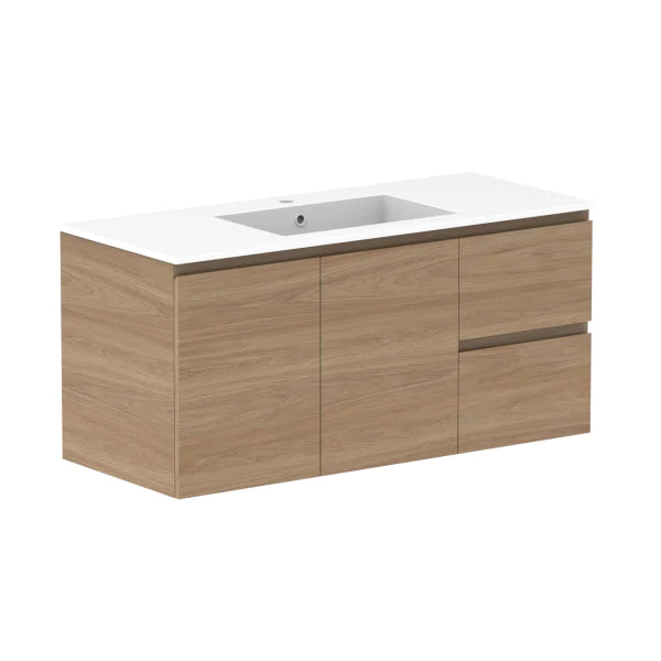 ADP Glacier Door and Drawer Twin Vanity with Cast Marble Top - Lite