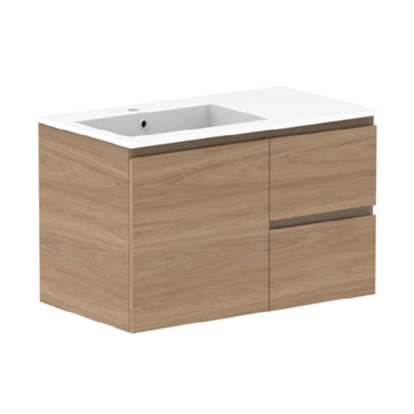 ADP Glacier Door and Drawer Twin Vanity with Cast Marble Top - Lite