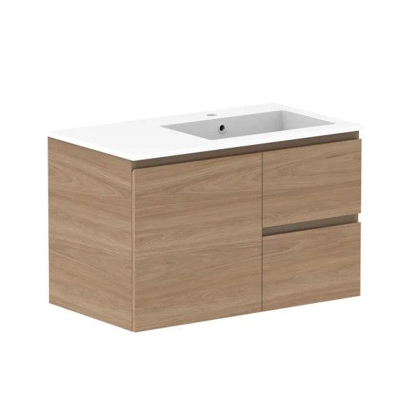 ADP Glacier Door and Drawer Twin Vanity with Cast Marble Top - Pro