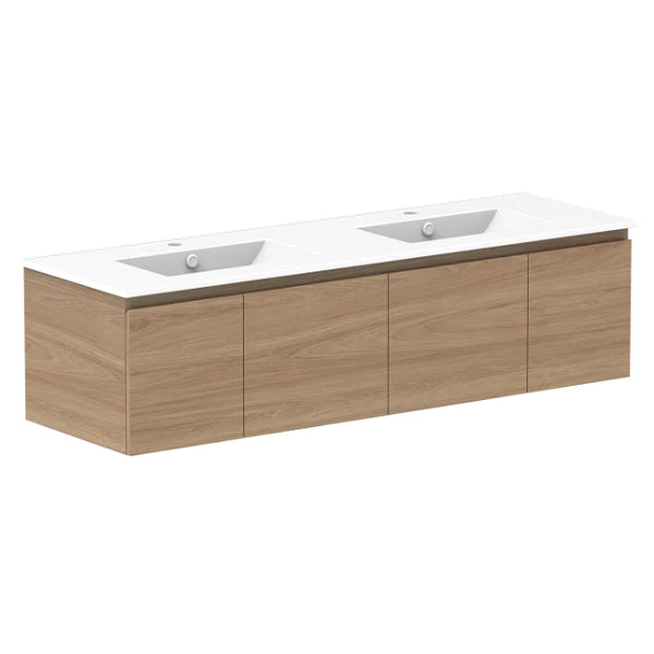 ADP Glacier Door and Drawer Slim Vanity with Ceramic Top - Lite