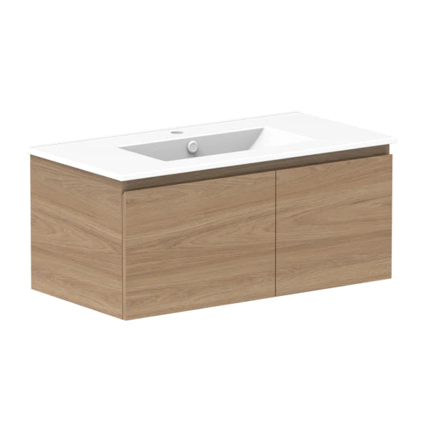 ADP Glacier Door and Drawer Slim Vanity with Ceramic Top - Lite