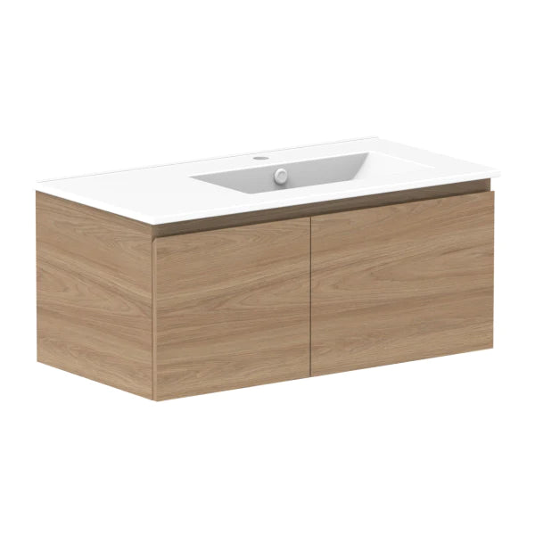ADP Glacier Door and Drawer Slim Vanity with Ceramic Top - Lite