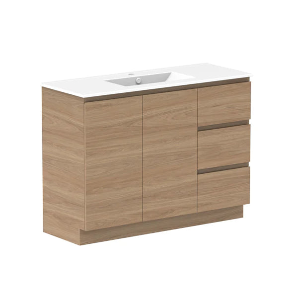 ADP Glacier Door and Drawer Trio Vanity with Ceramic Top - Lite