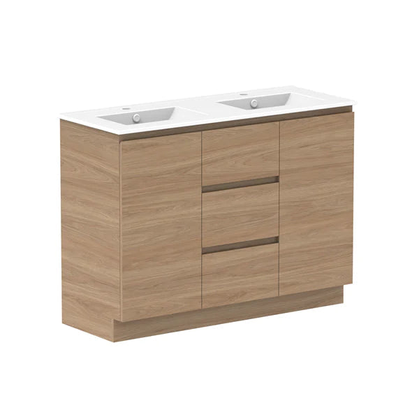 ADP Glacier Door and Drawer Trio Vanity with Ceramic Top - Lite