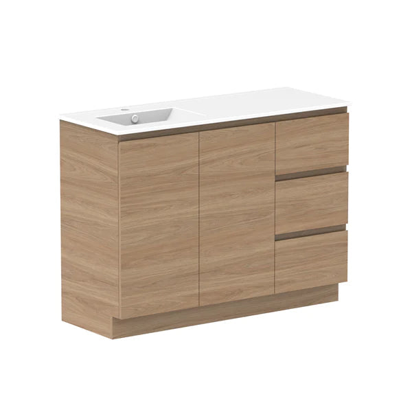 ADP Glacier Door and Drawer Trio Vanity with Ceramic Top - Lite