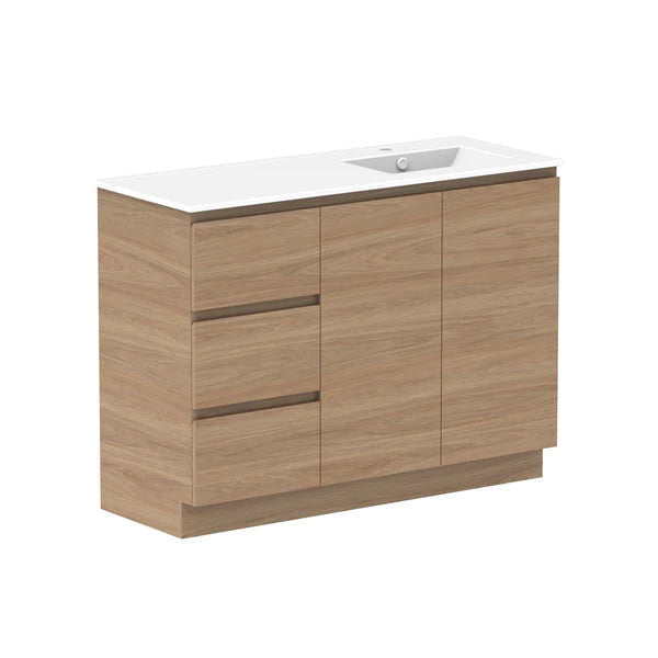 ADP Glacier Door and Drawer Trio Vanity with Ceramic Top - Lite