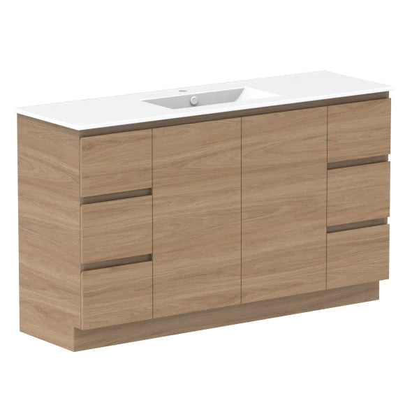 ADP Glacier Door and Drawer Trio Vanity with Ceramic Top - Lite