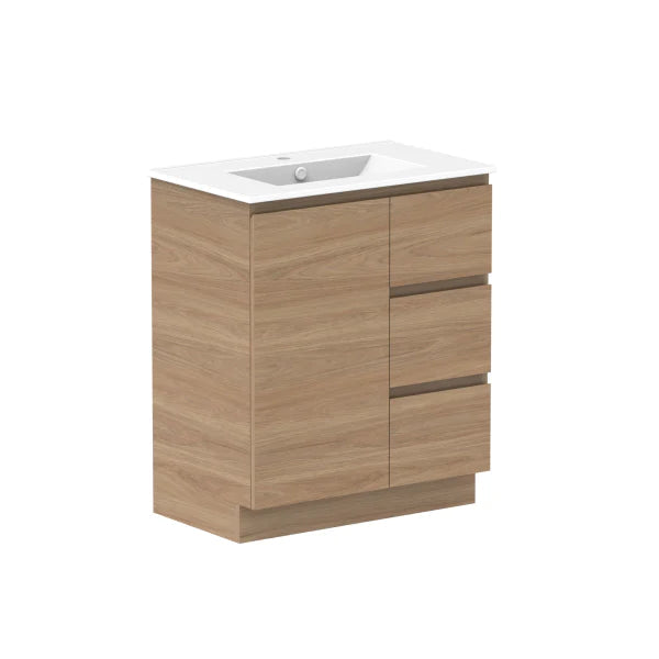 ADP Glacier Door and Drawer Trio Vanity with Ceramic Top - Lite