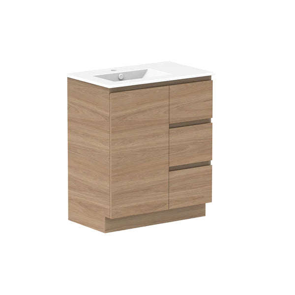 ADP Glacier Door and Drawer Trio Vanity with Ceramic Top - Lite