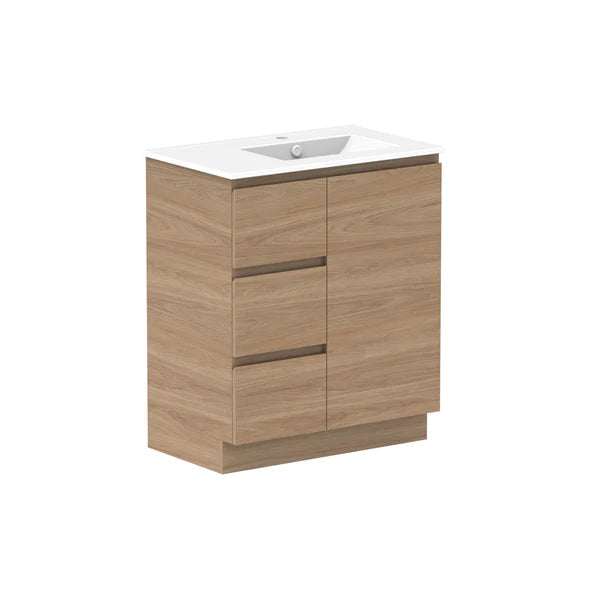 ADP Glacier Door and Drawer Trio Vanity with Ceramic Top - Lite