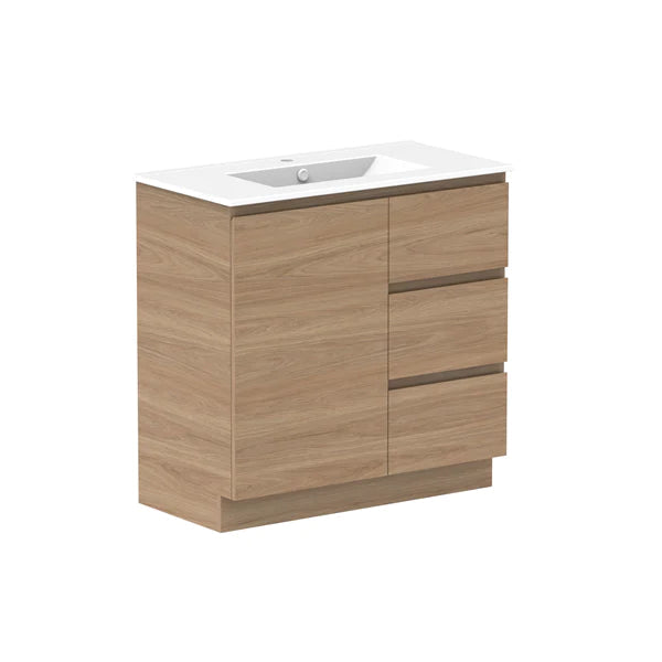 ADP Glacier Door and Drawer Trio Vanity with Ceramic Top - Lite