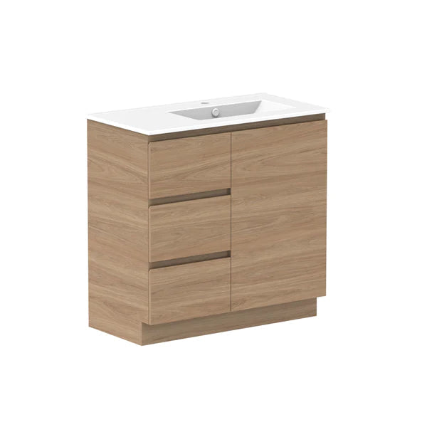ADP Glacier Door and Drawer Trio Vanity with Ceramic Top - Lite