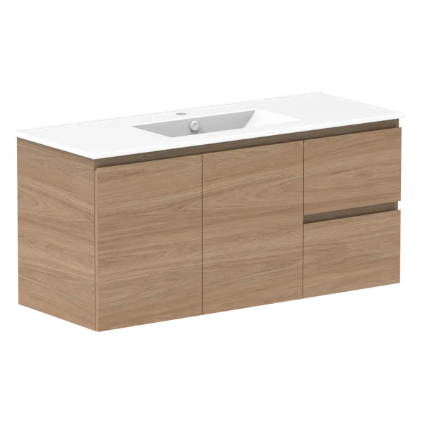 ADP Glacier Door and Drawer Twin Vanity With Ceramic Top - Pro