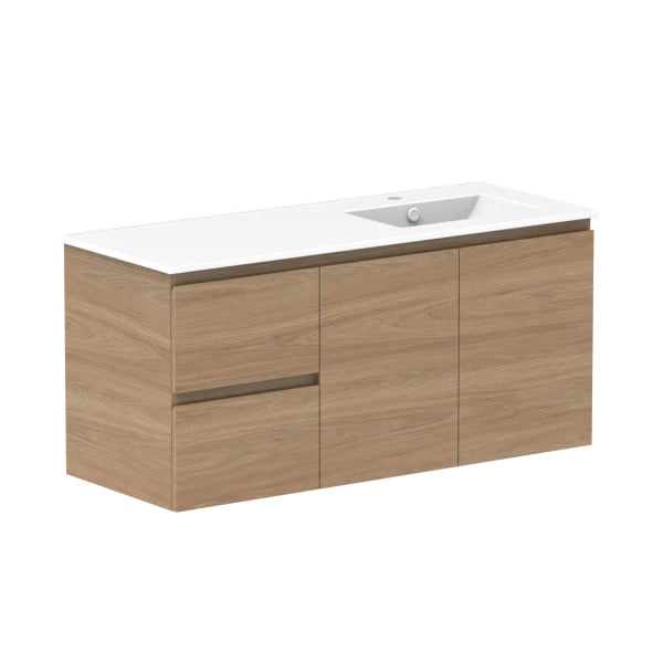 ADP Glacier Door and Drawer Twin Vanity With Ceramic Top - Pro