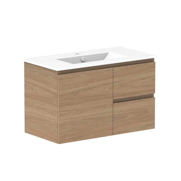 ADP Glacier Door and Drawer Twin Vanity With Ceramic Top - Pro