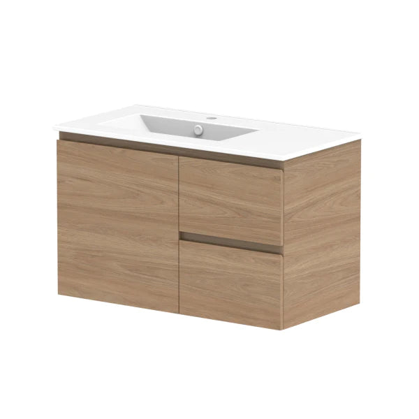 ADP Glacier Door and Drawer Twin Vanity With Ceramic Top - Lite