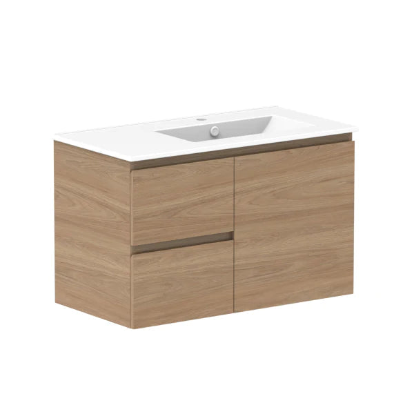 ADP Glacier Door and Drawer Twin Vanity With Ceramic Top - Lite